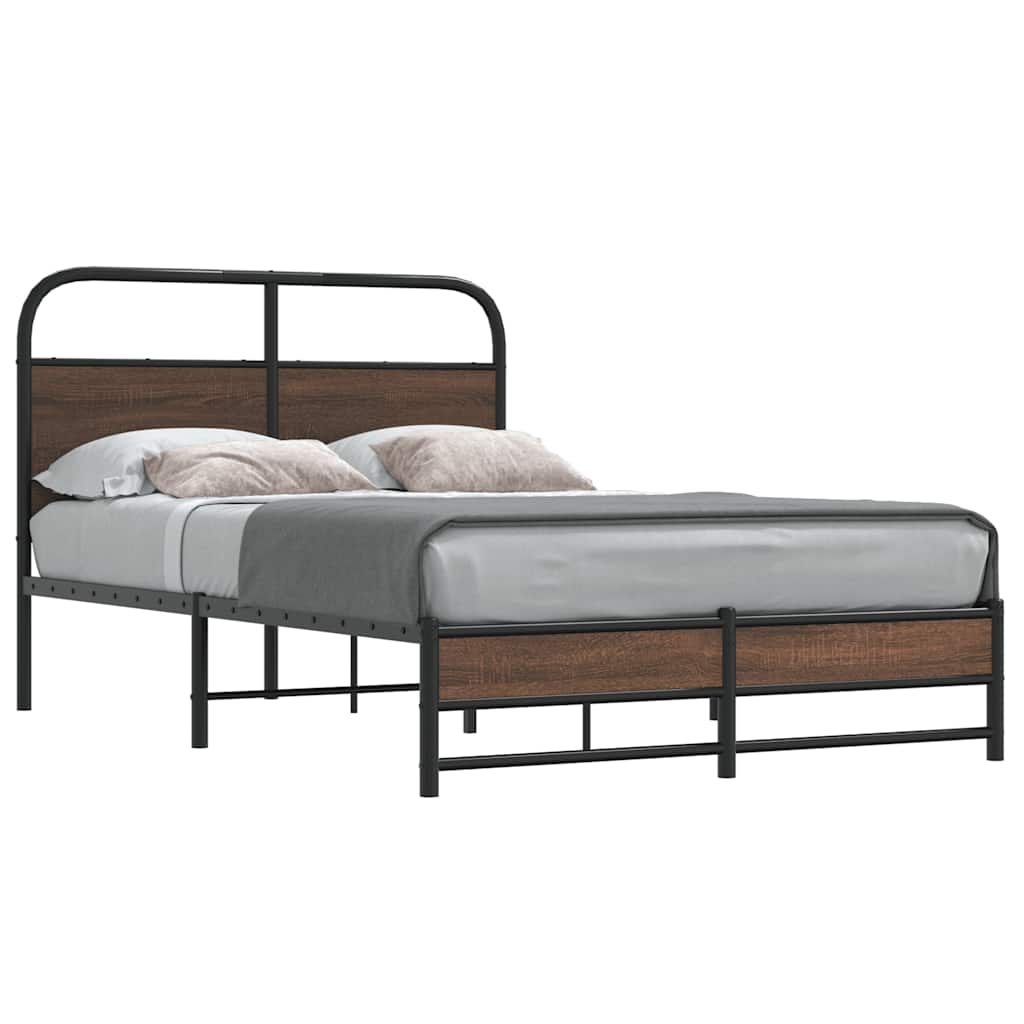 Estrutura cama s/ colchão derivados madeira carvalho castanho