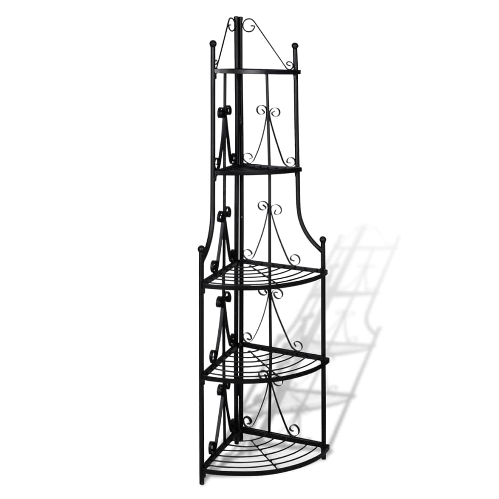 Suporte de canto para planta / preto