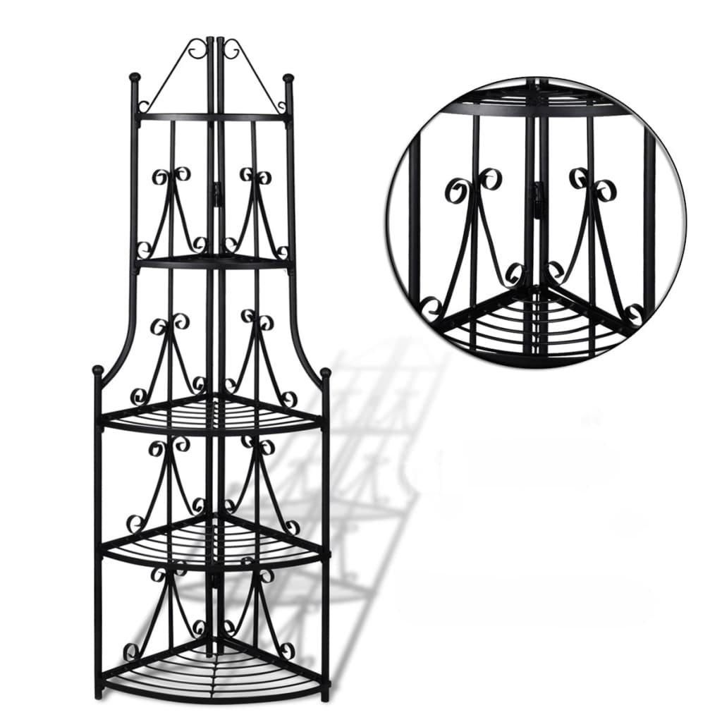 Suporte de canto para planta / preto