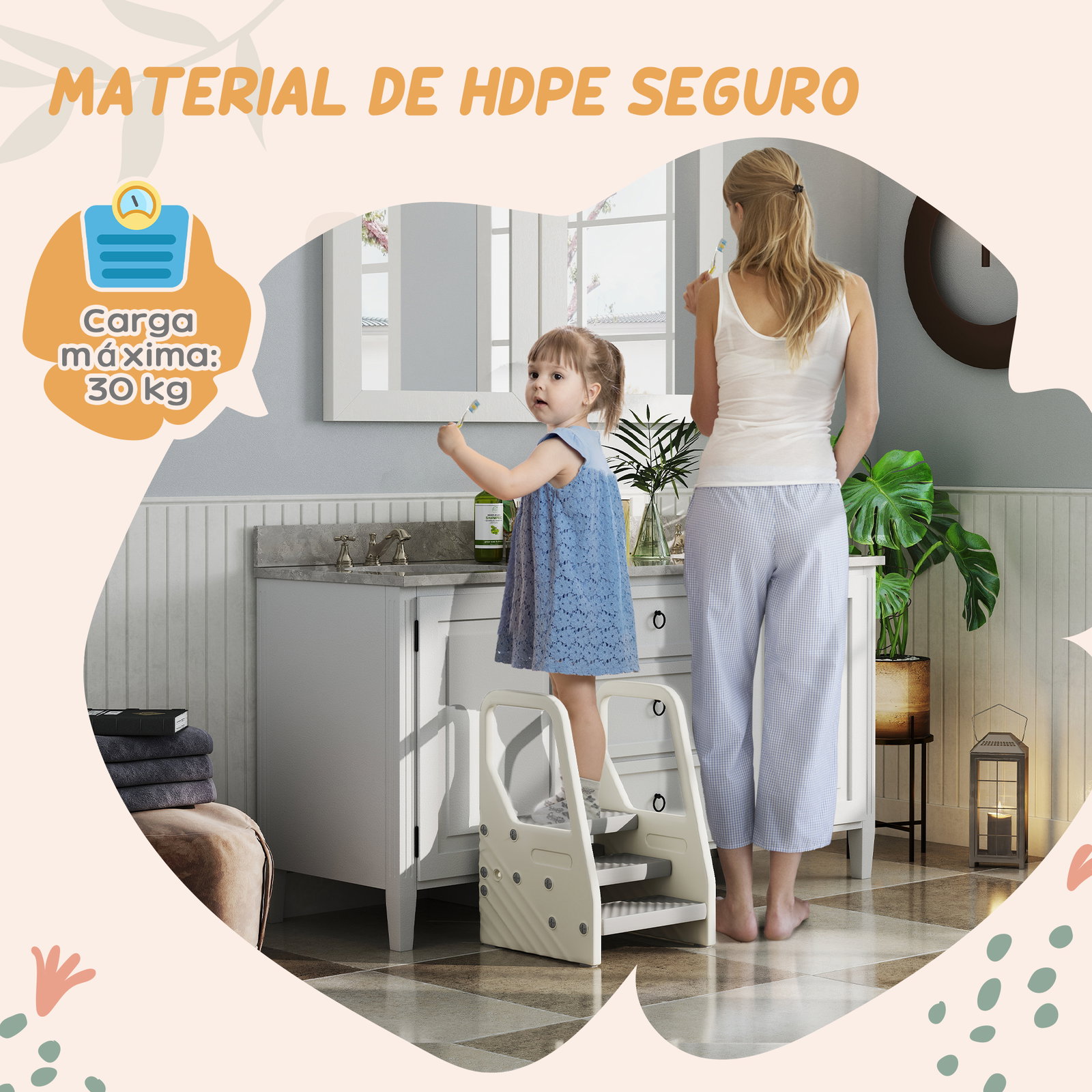 Banco infantil ajustável de 2 a 3 degraus torre de aprendizagem escada para crianças de 2-5 anos 43x42x65,5 cm cinza