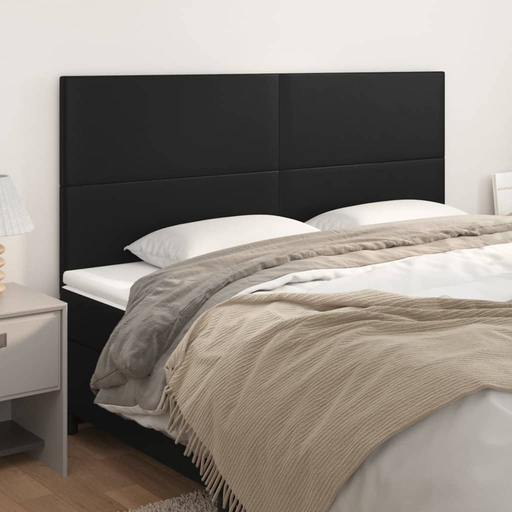 Cabeceira preta 160x5x118/128 cm couro sintético