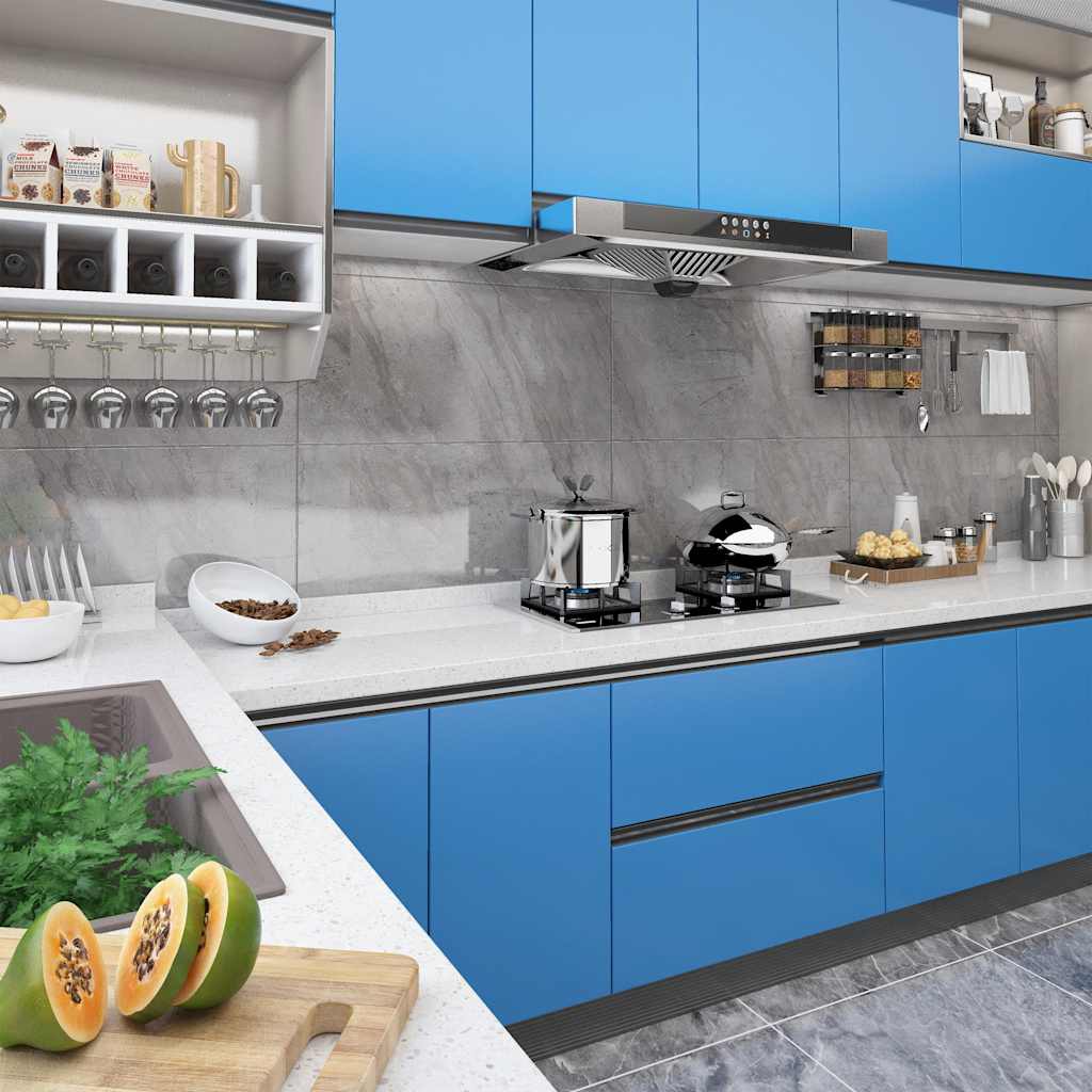 Autocolante para móveis 500x90 cm PVC azul-ciano