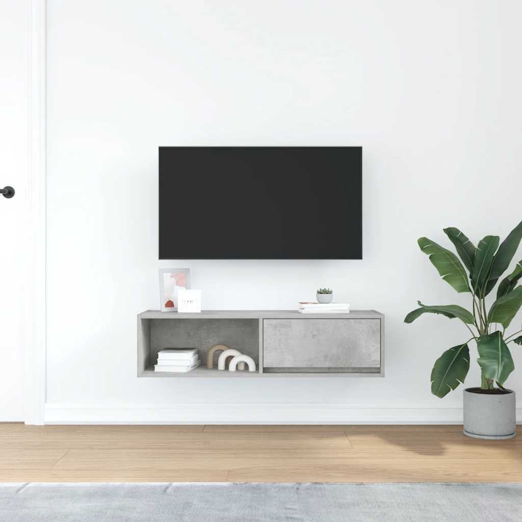 Móvel de TV 100x31x25,5 cm derivados de madeira cinza cimento