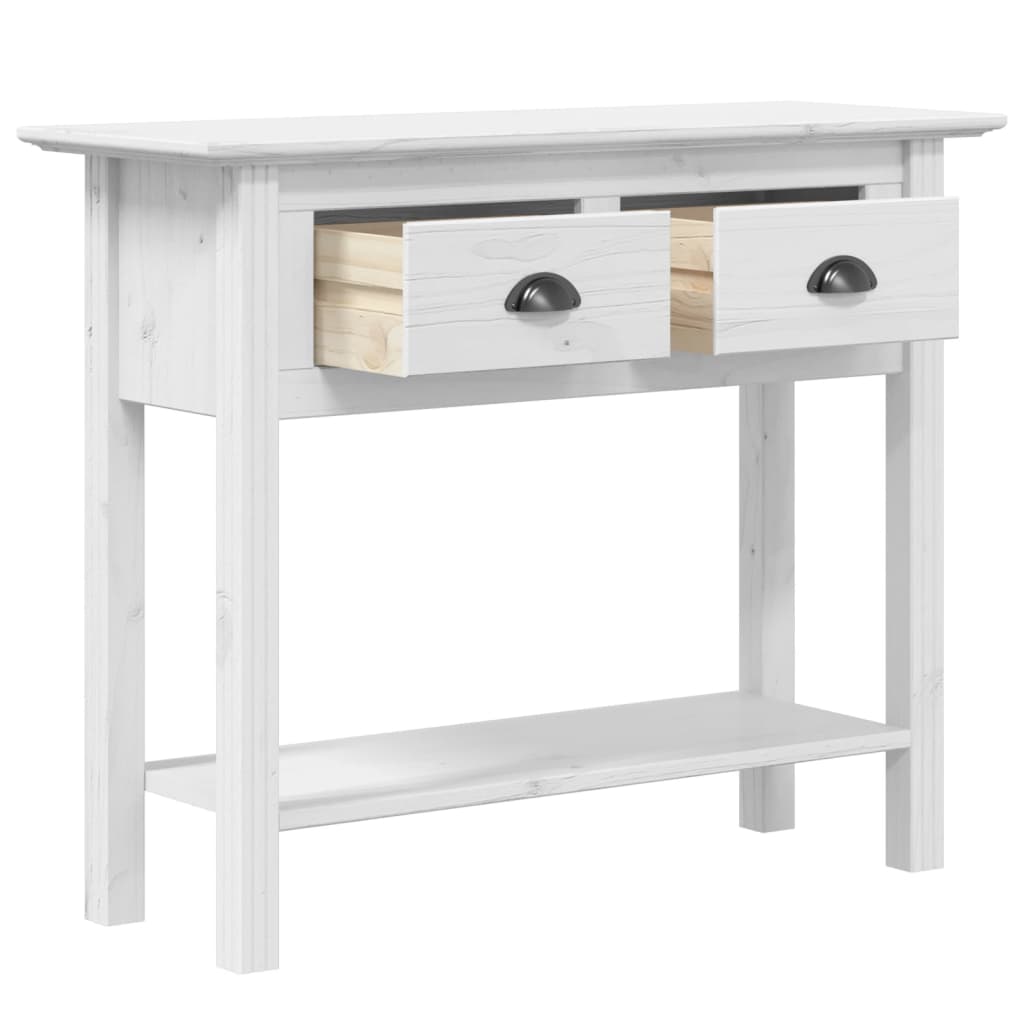 Mesa consola bodo 91x35x74 cm madeira de pinho maciça branco