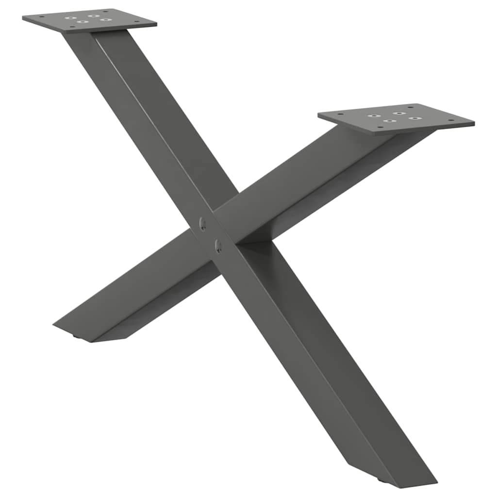 Pés para mesa de centro em formato de x, 2 peças, antracite, 70x(30-31) cm, aço