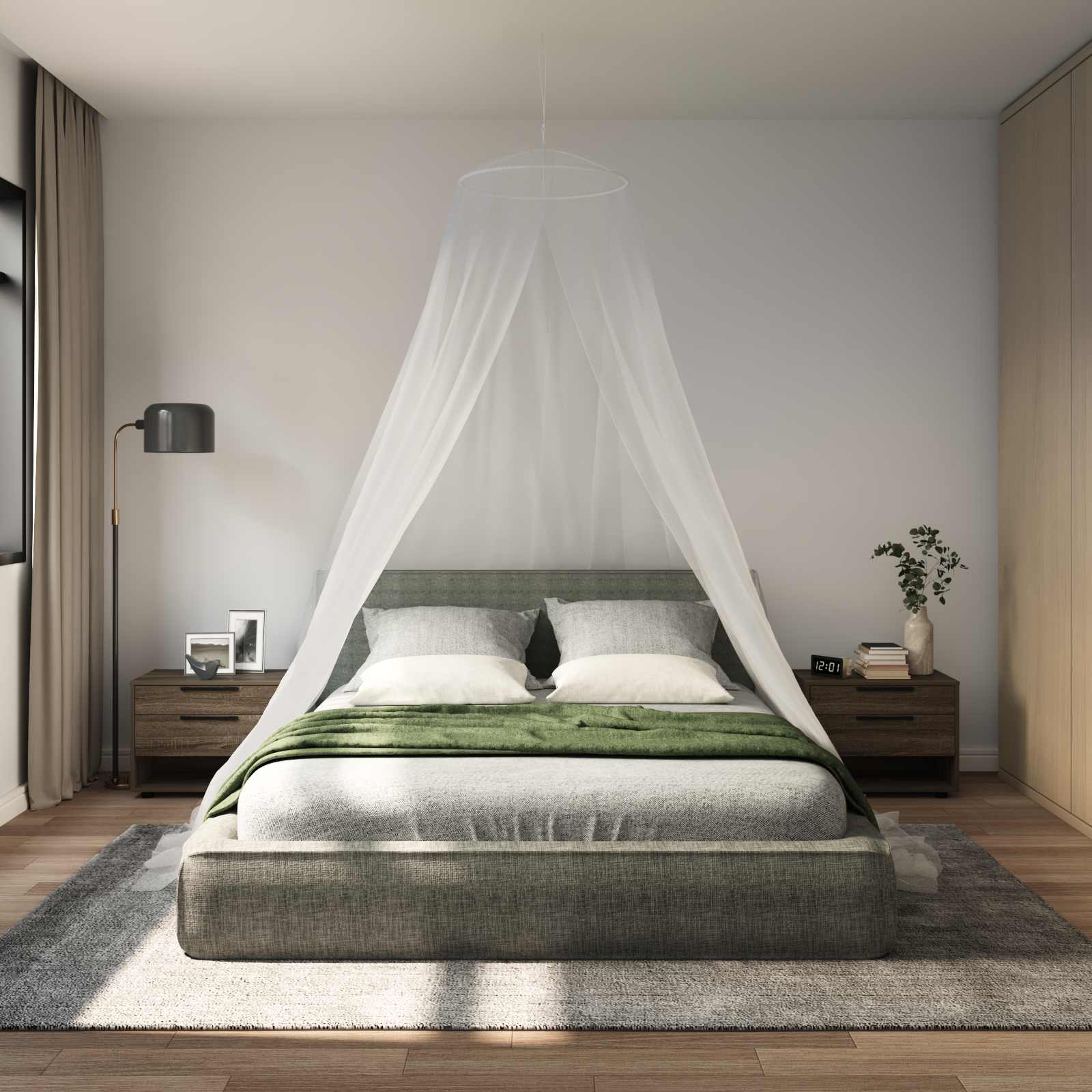 Rede mosquiteira para cama 3 unid. 156 mesh branco ⌀56 x 220 cm