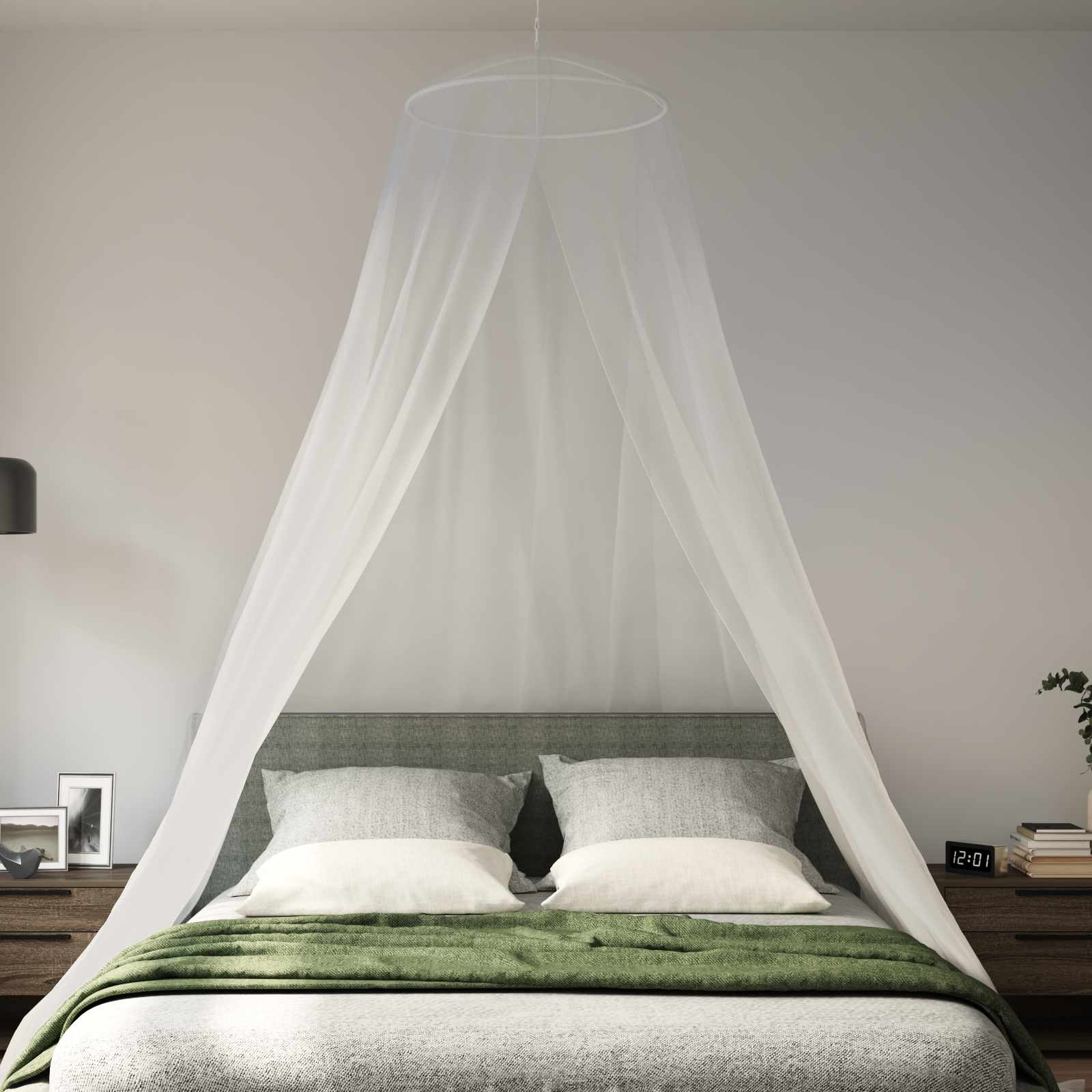 Rede mosquiteira para cama 3 unid. 156 mesh branco ⌀56 x 220 cm