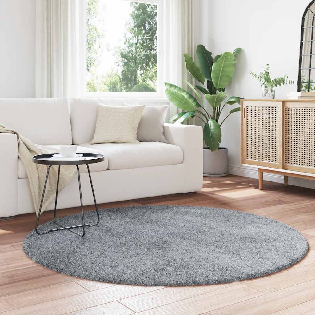 Tapete shaggy de pelo alto navarra 160x160 cm cinzento-claro