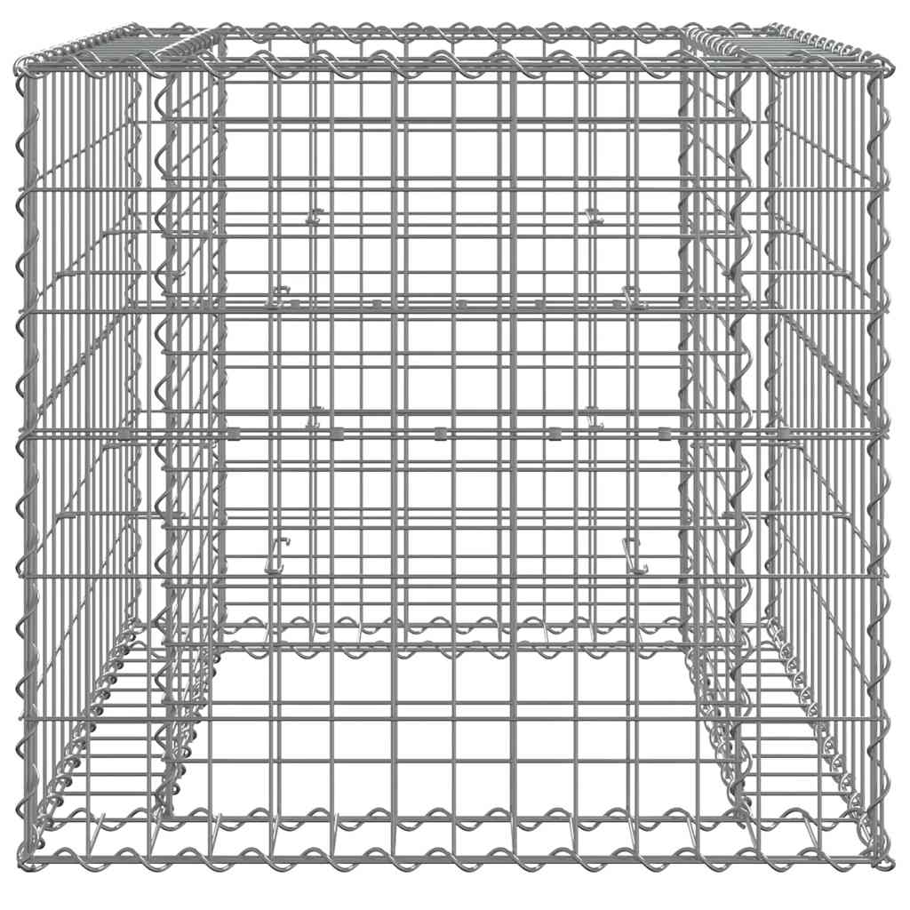 Cesto gabião 70x70x65 cm ferro galvanizado prateado