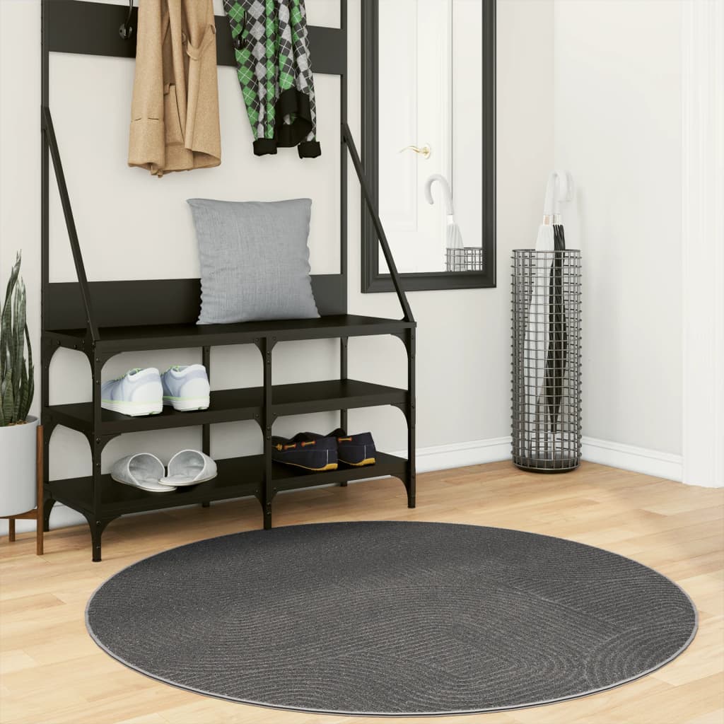 Tapete de pelo curto iza visual escandinavo ø 120 cm antracite