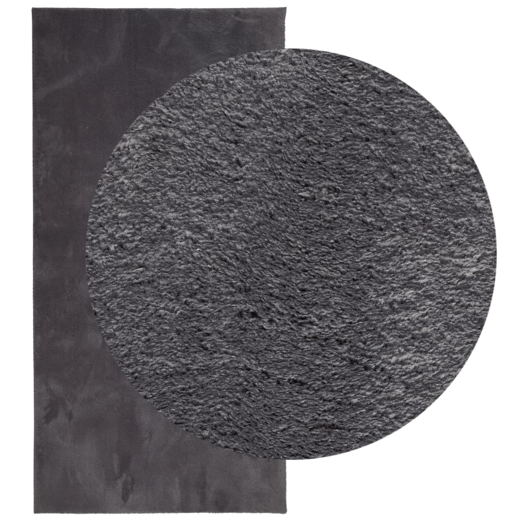 Tapete pelo curto macio e lavável huarte 100x200 cm antracite