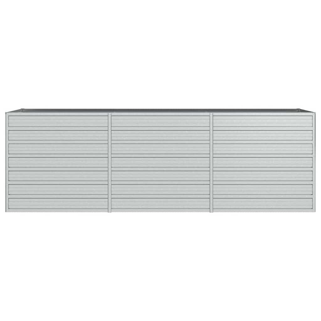 Canteiro elevado de jardim 240x80x77cm aço galvanizado prateado