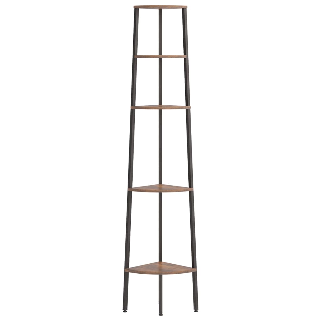 Estante canto 5 prat. 45,5x31,5x180 cm castanho-escuro/preto