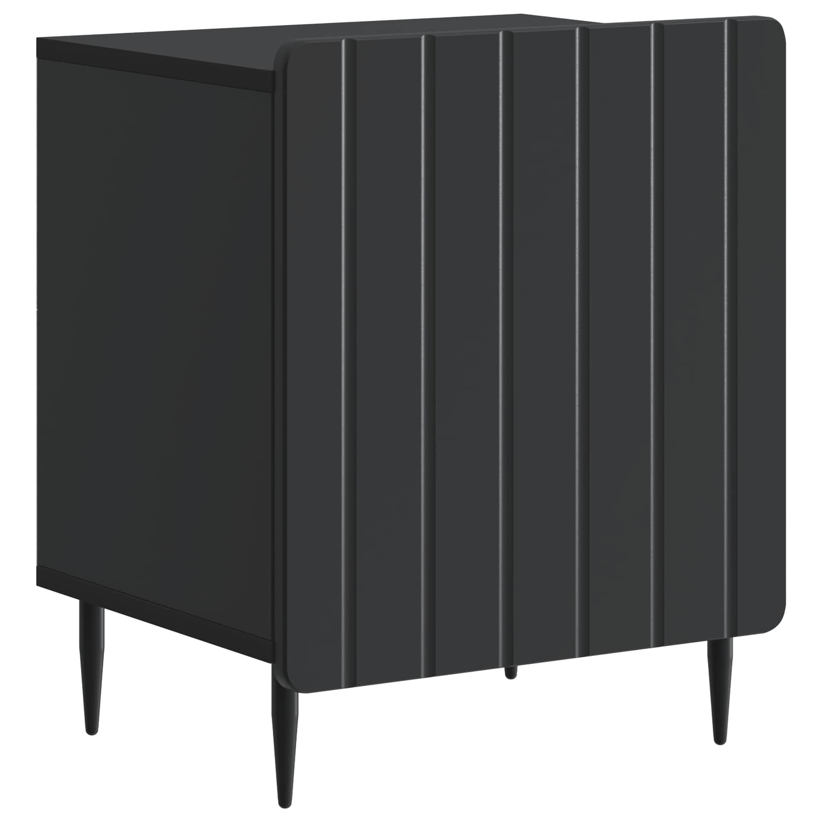Armário de cabeceira preto 43 x 34,5 x 52 cm