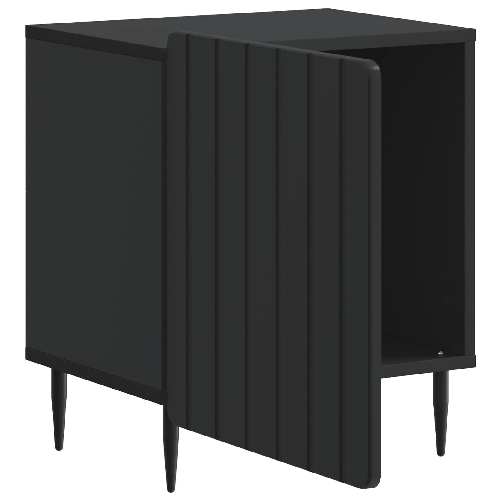 Armário de cabeceira preto 43 x 34,5 x 52 cm