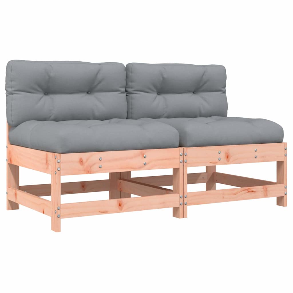 Sofás de centro com almofadões 2 pcs madeira de douglas maciça