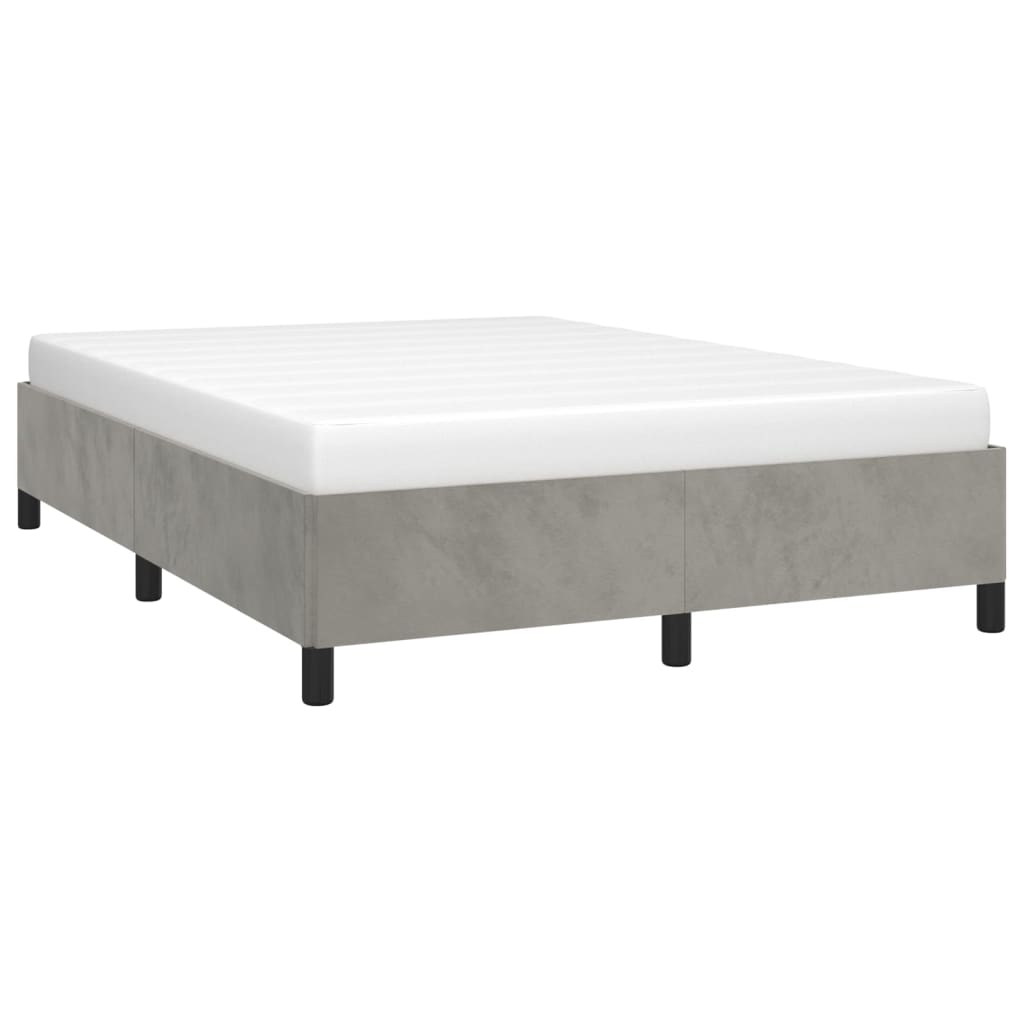 Estrutura de cama sem colchão 140x190 cm veludo cinzento-claro