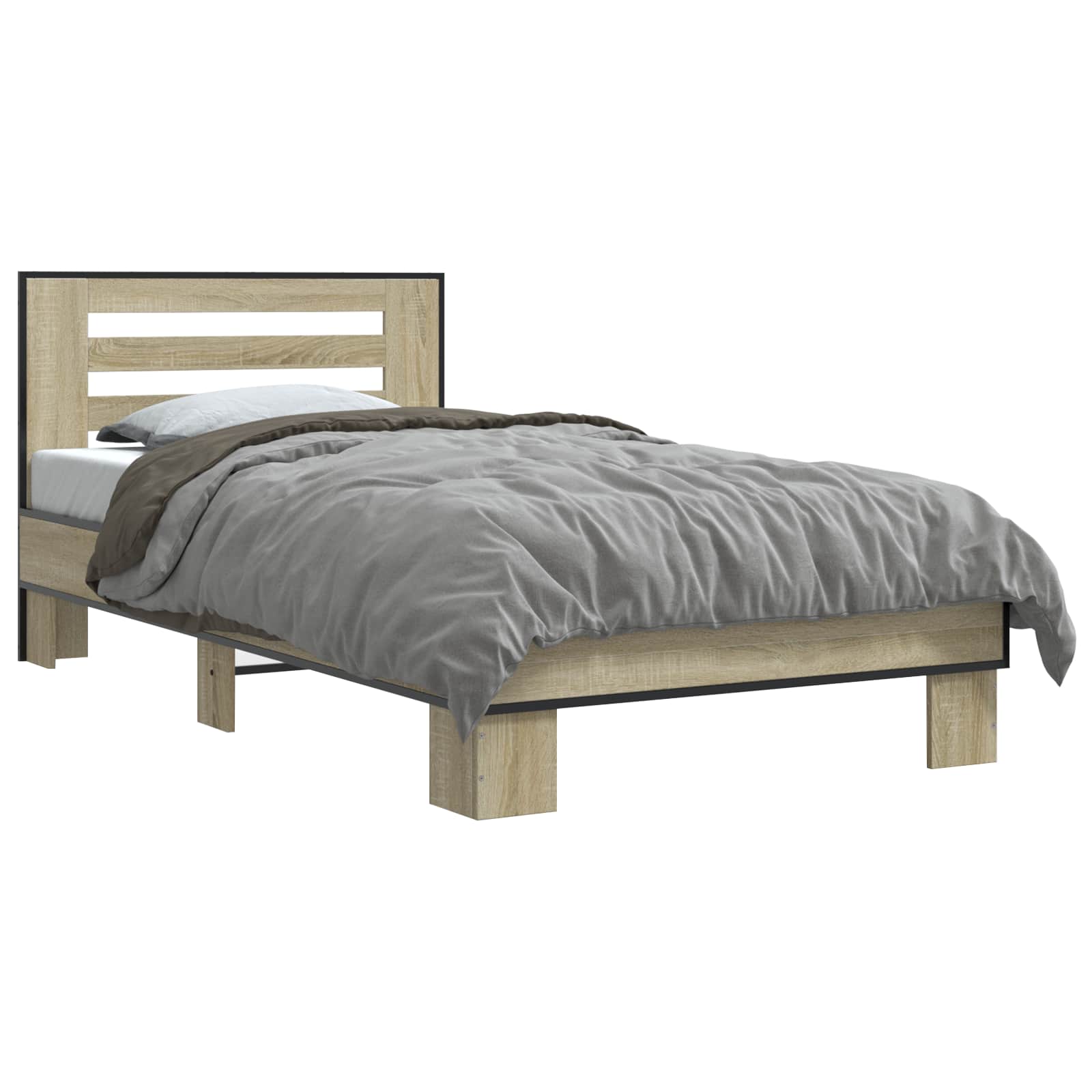 Estrutura de cama com cabeceira carvalho sonoma 80 x 200 cm