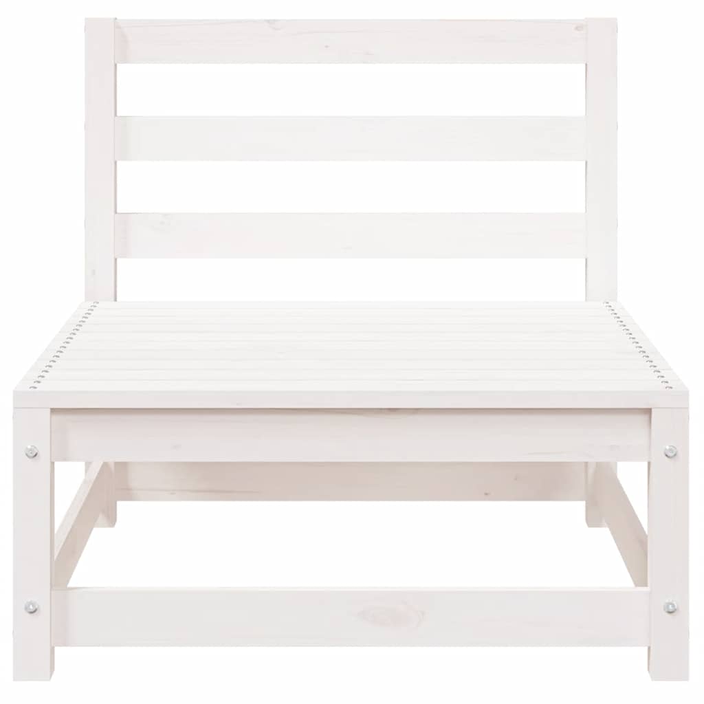 Sofá de centro para jardim madeira de pinho maciça branco