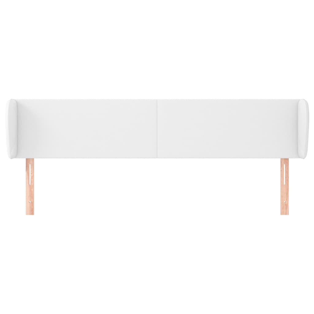 Cabeceira de cama c/ abas couro artificial203x23x78/88cm branco