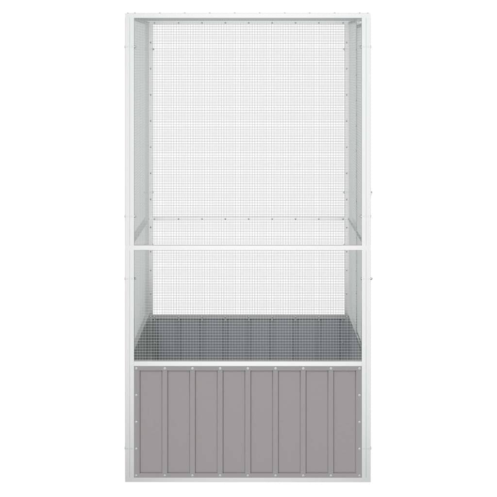 Gaiola p/ pássaros 111x107x211,5 cm aço galvanizado cinzento
