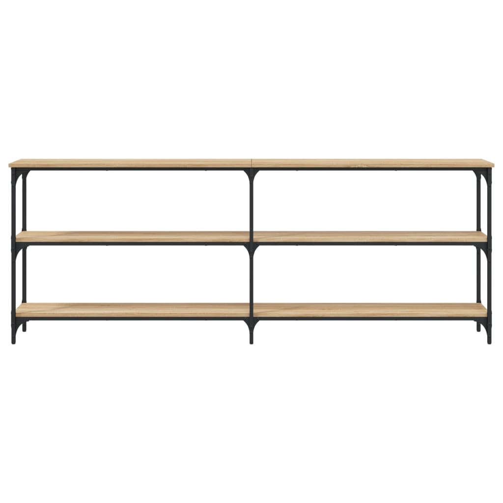 Mesa de console carvalho sonoma 200x29x75 cm madeira projetada