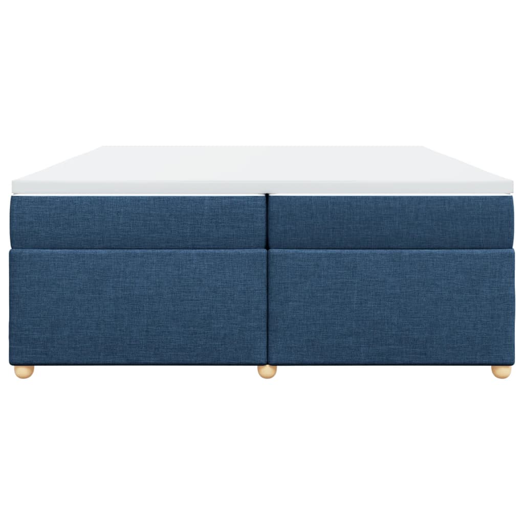 Cama com molas/colchão 200x200 cm tecido azul