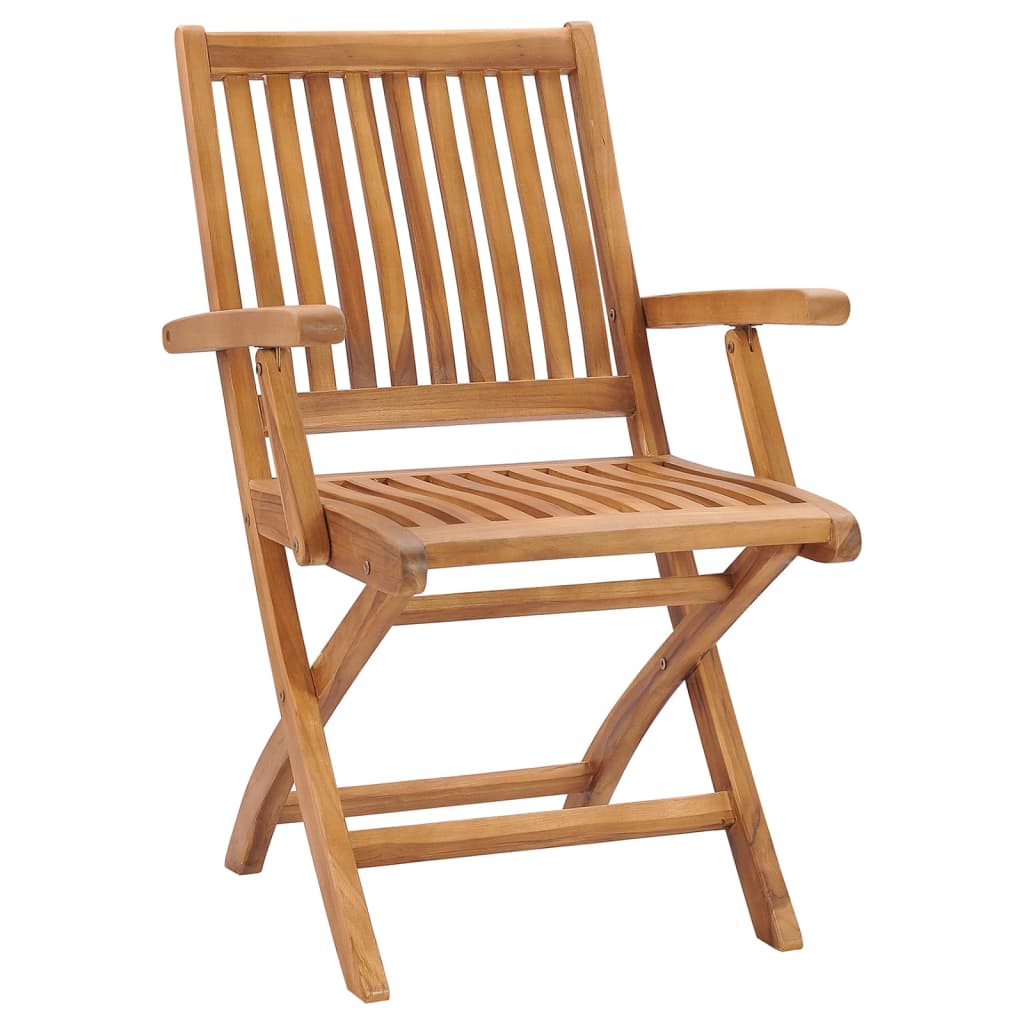 Cadeiras de jardim dobráveis c/ almofadões 4 pcs teca maciça