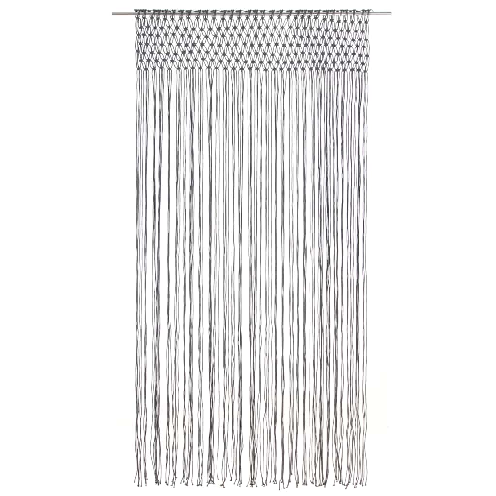 Cortina macramé 140x240 cm algodão antracite