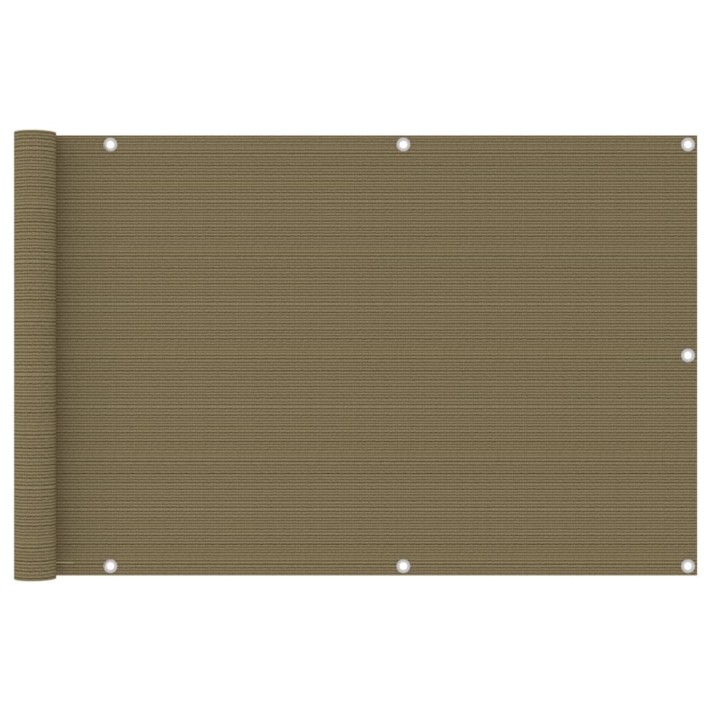 Tela de varanda 90x600 cm pead cinzento-acastanhado