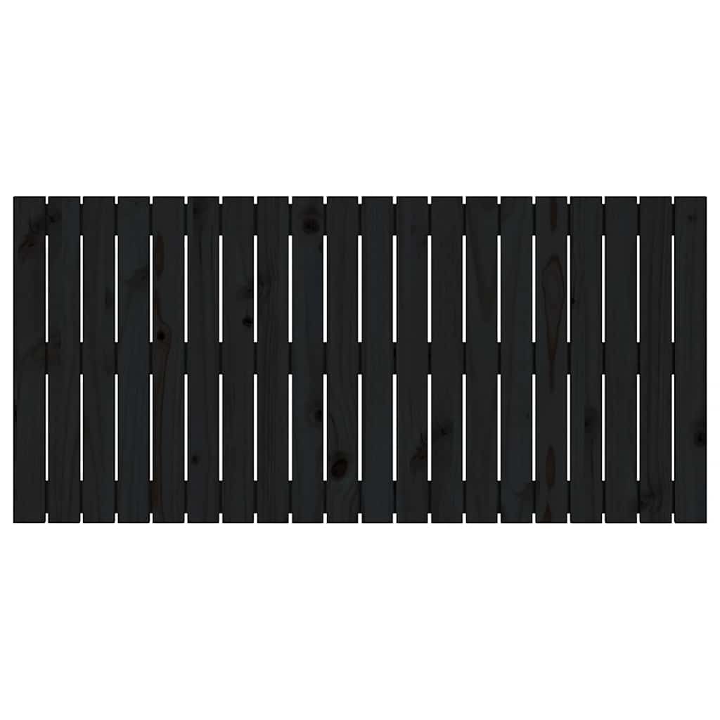 Cabeceira de parede 127,5x3x60 cm madeira de pinho maciça preto