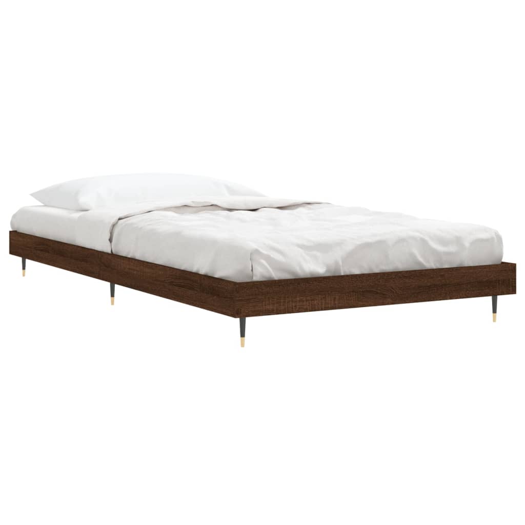 Estrutura cama s/ colchão derivados madeira carvalho castanho