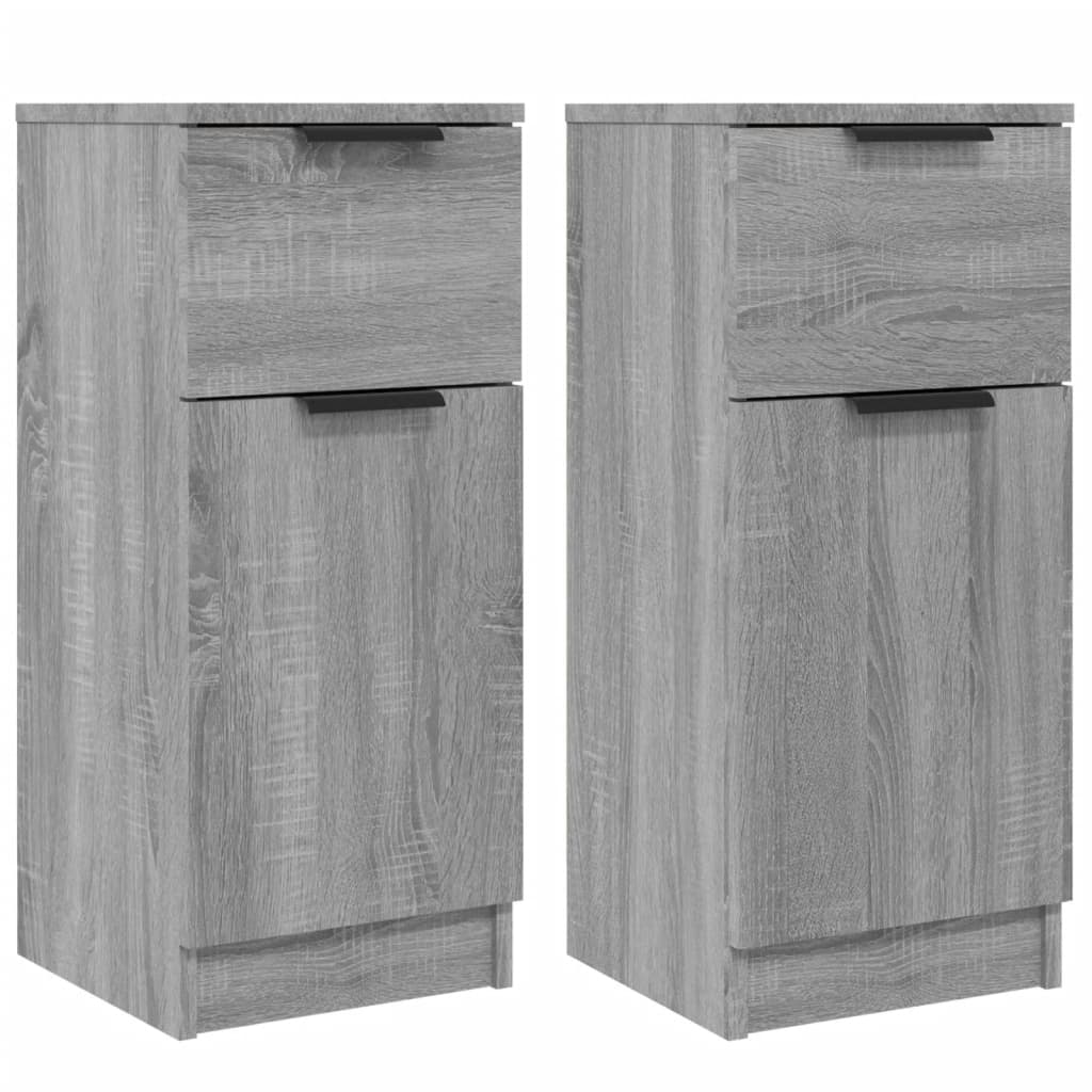 Aparadores 2 pcs 30x30x70 cm madeira processada sonoma cinza