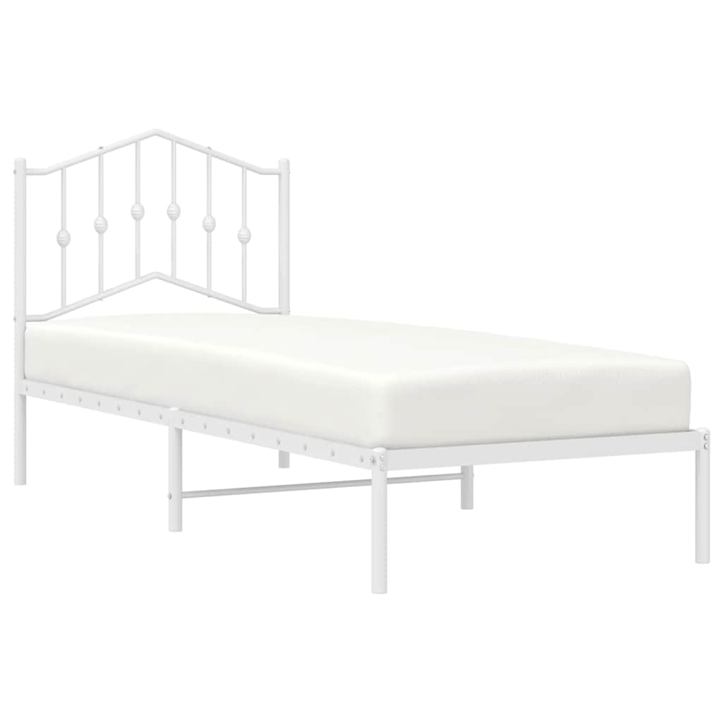 Estrutura de cama com cabeceira 80x200 cm metal branco