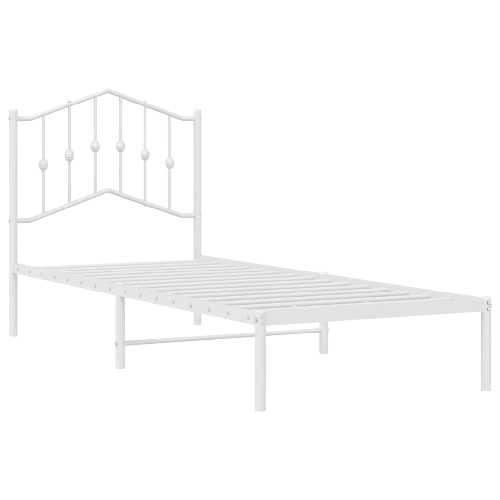 Estrutura de cama com cabeceira 80x200 cm metal branco