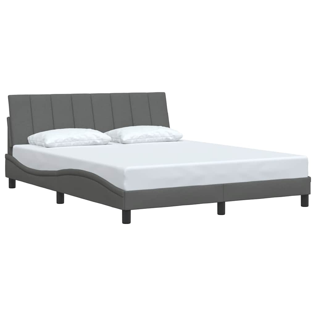 Estrutura de cama sem colchão hanko 160x200 cm tecido cinzento-escuro