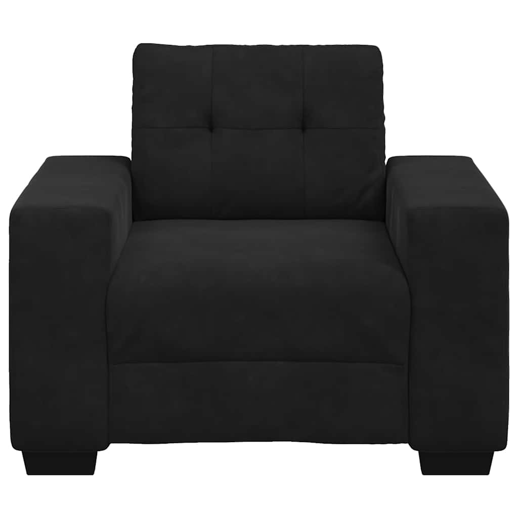 Poltrona de veludo preta, 100x78x80 cm