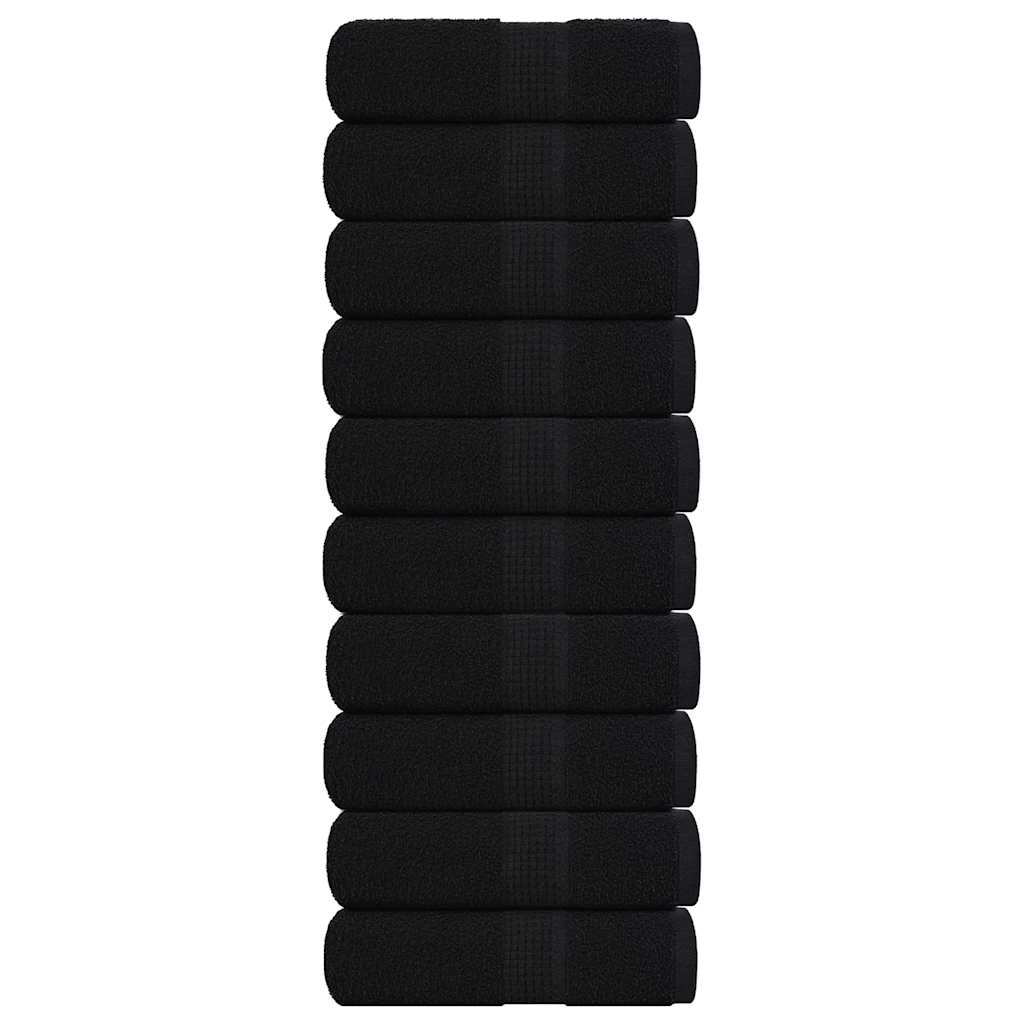 Toalhas de bidé frogn 10 pcs 30x50 cm 360 g/m² preto
