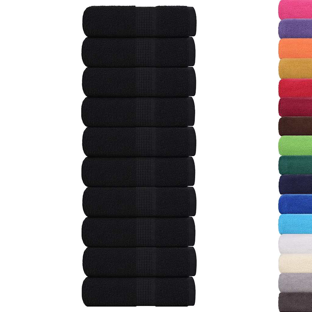 Toalhas de bidé frogn 10 pcs 30x50 cm 360 g/m² preto