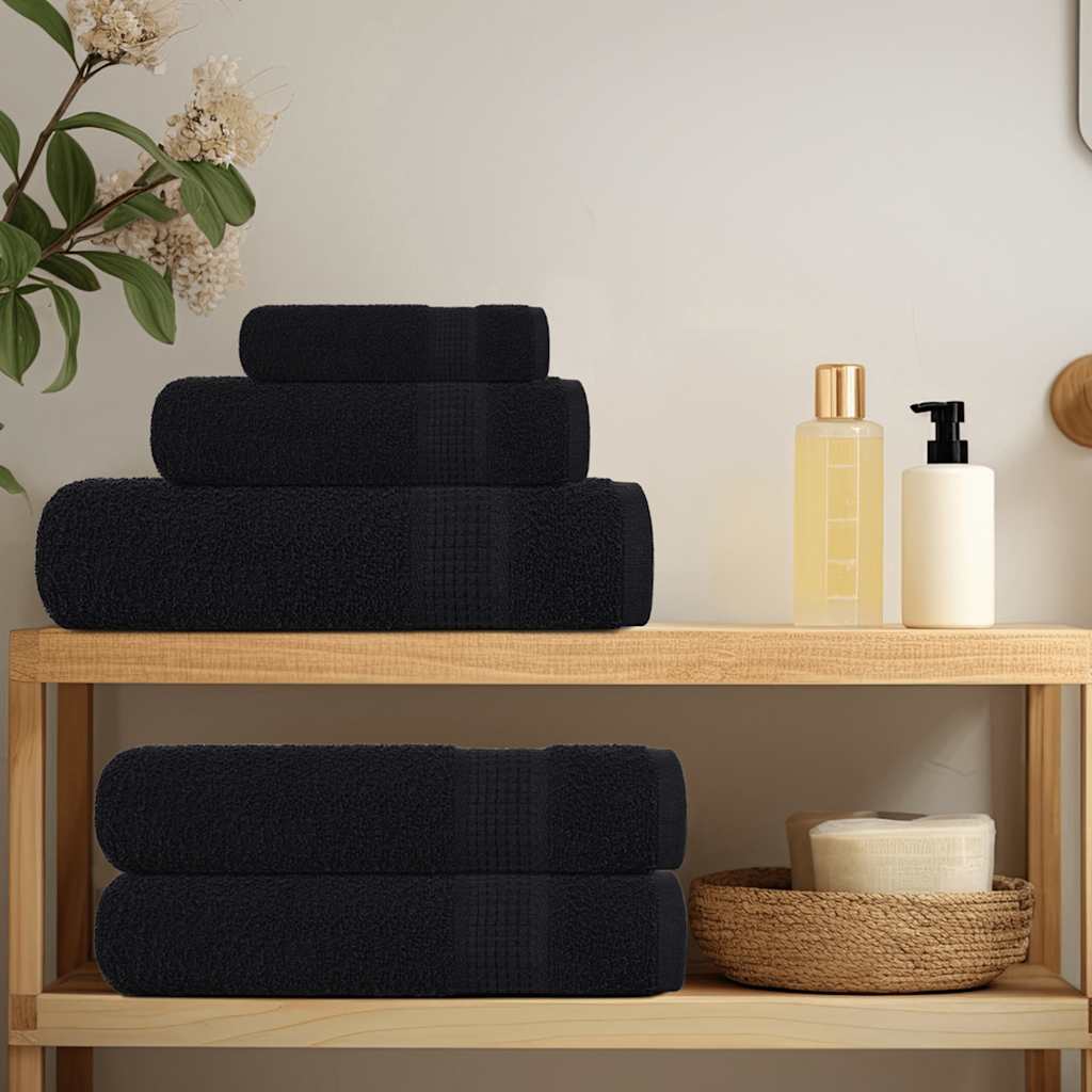 Toalhas de bidé frogn 10 pcs 30x50 cm 360 g/m² preto