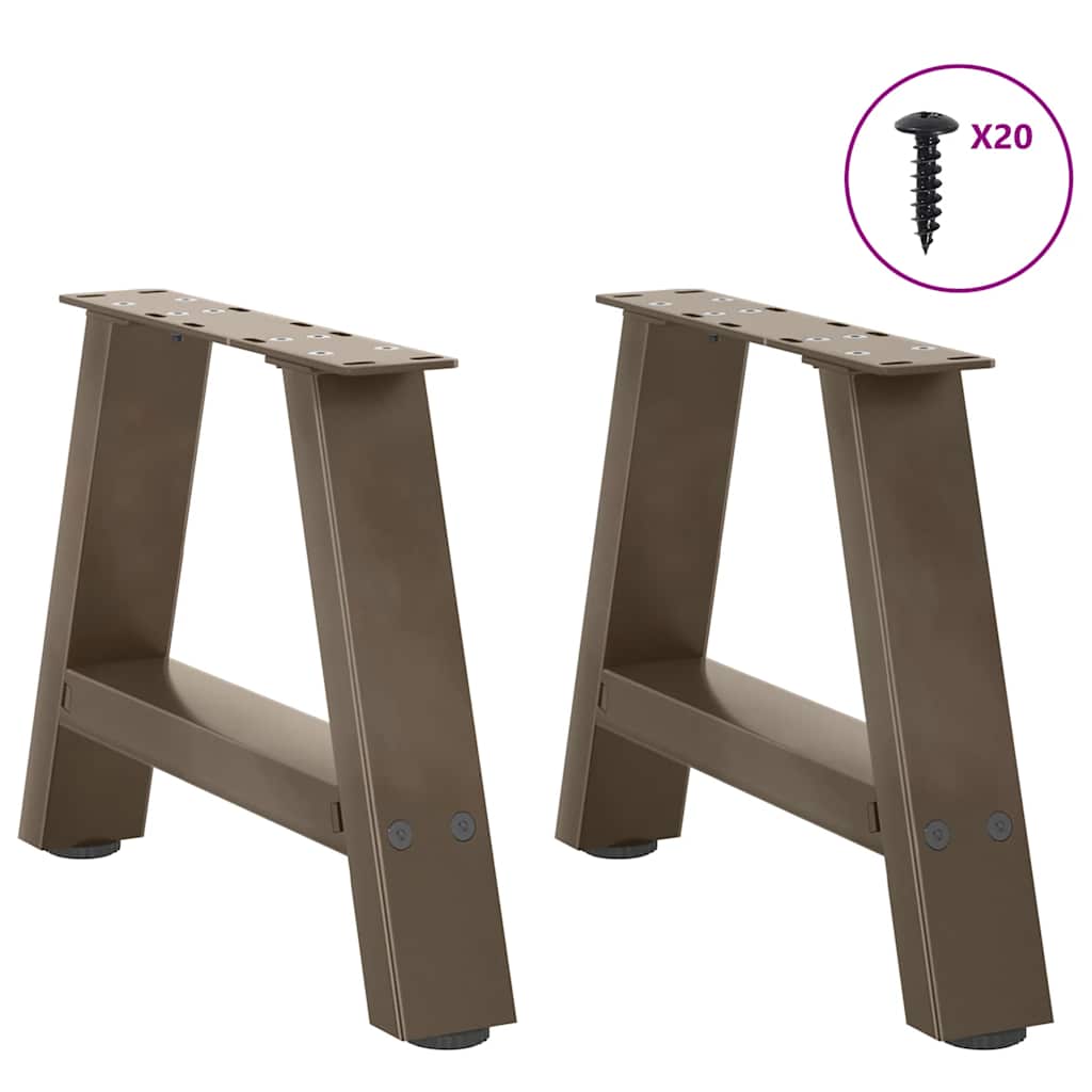 Pés para mesa de centro em formato a, 2 peças, 40x(30-31) cm, aço