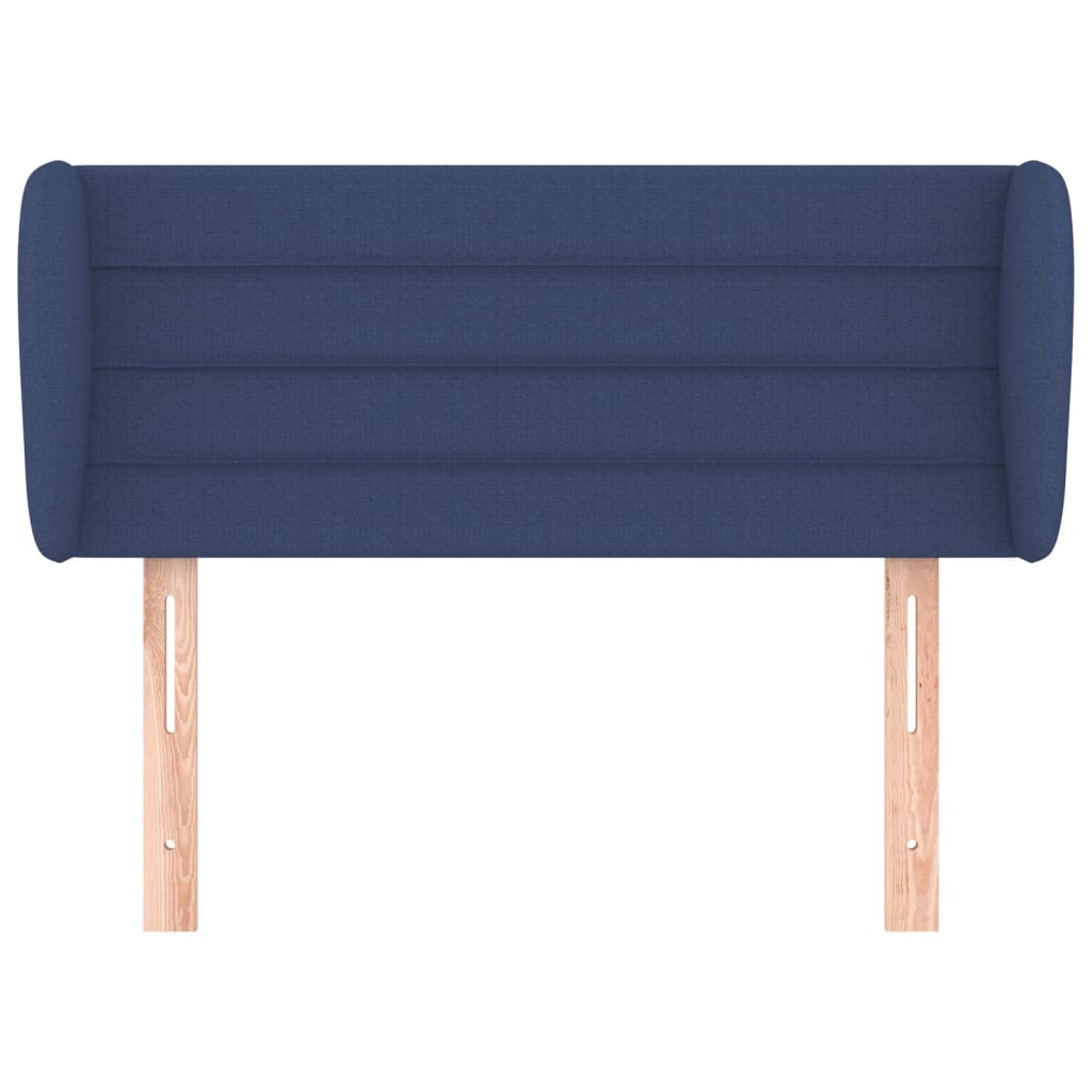 Cabeceira de cama c/ abas tecido 103x23x78/88 cm azul