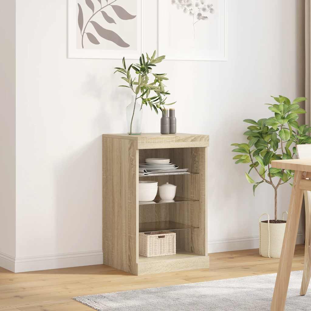 Aparador com luzes LED 41x37x67 cm carvalho sonoma