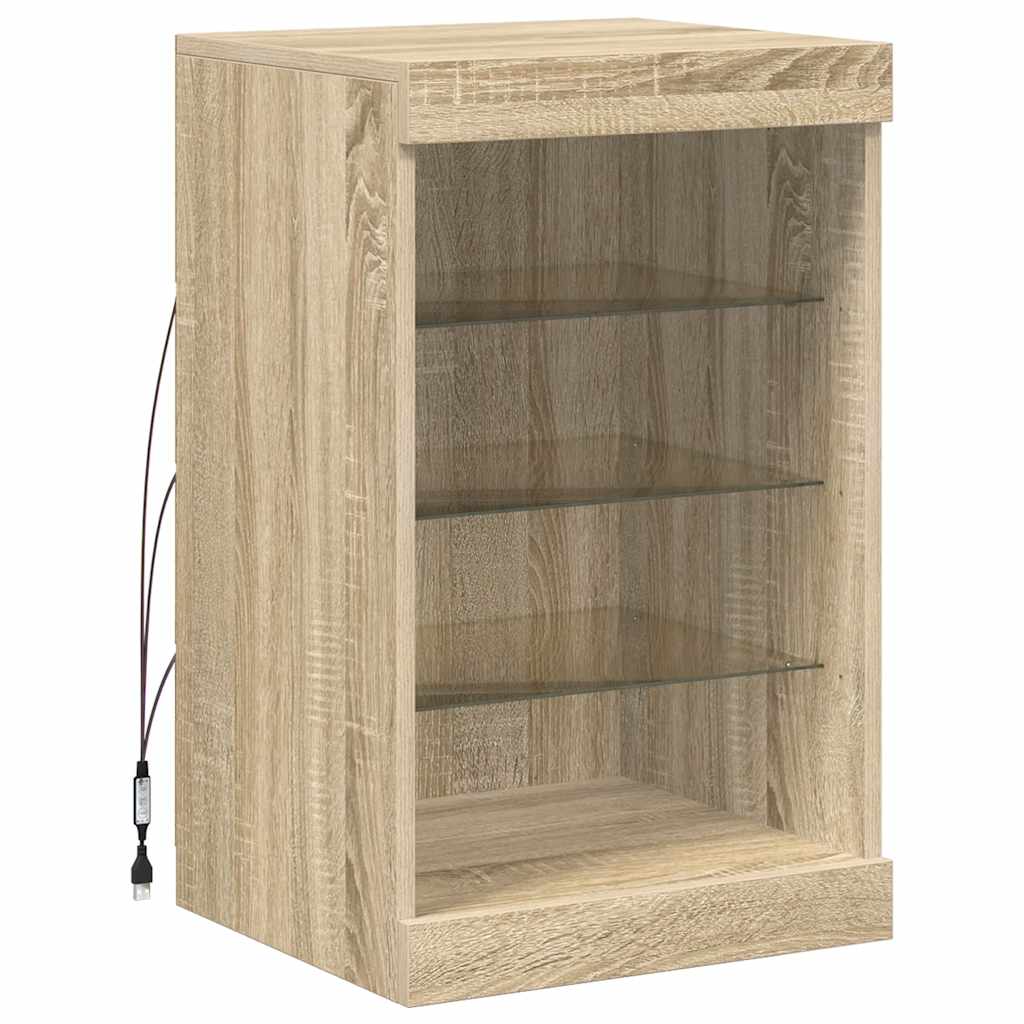 Aparador com luzes LED 41x37x67 cm carvalho sonoma