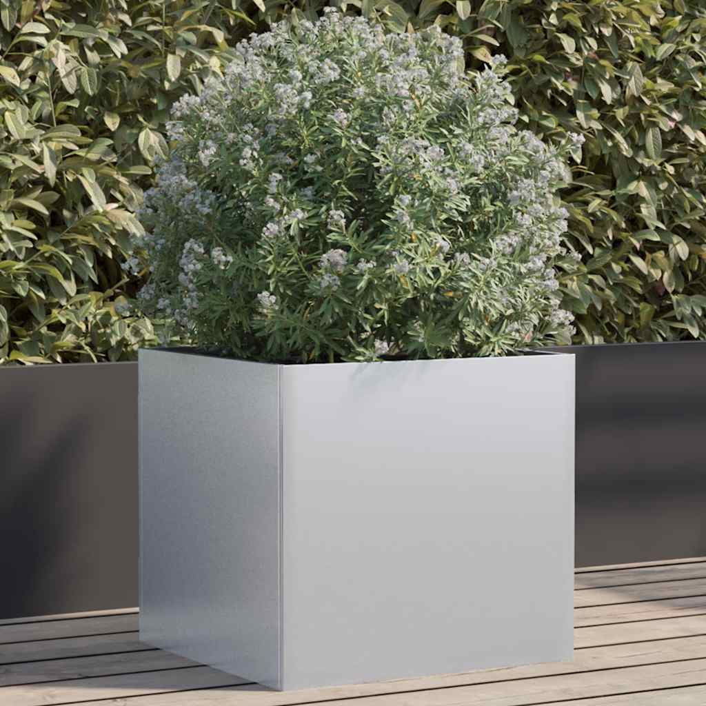Vaso/floreira 49x47x46 cm aço galvanizado prateado