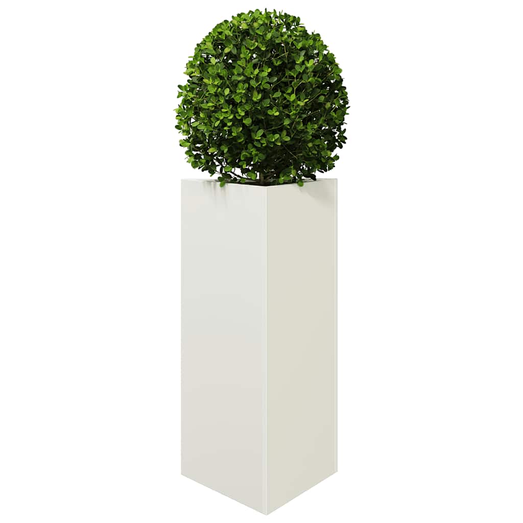 Vaso/floreira de jardim triangular 40x34,5x75 cm aço branco