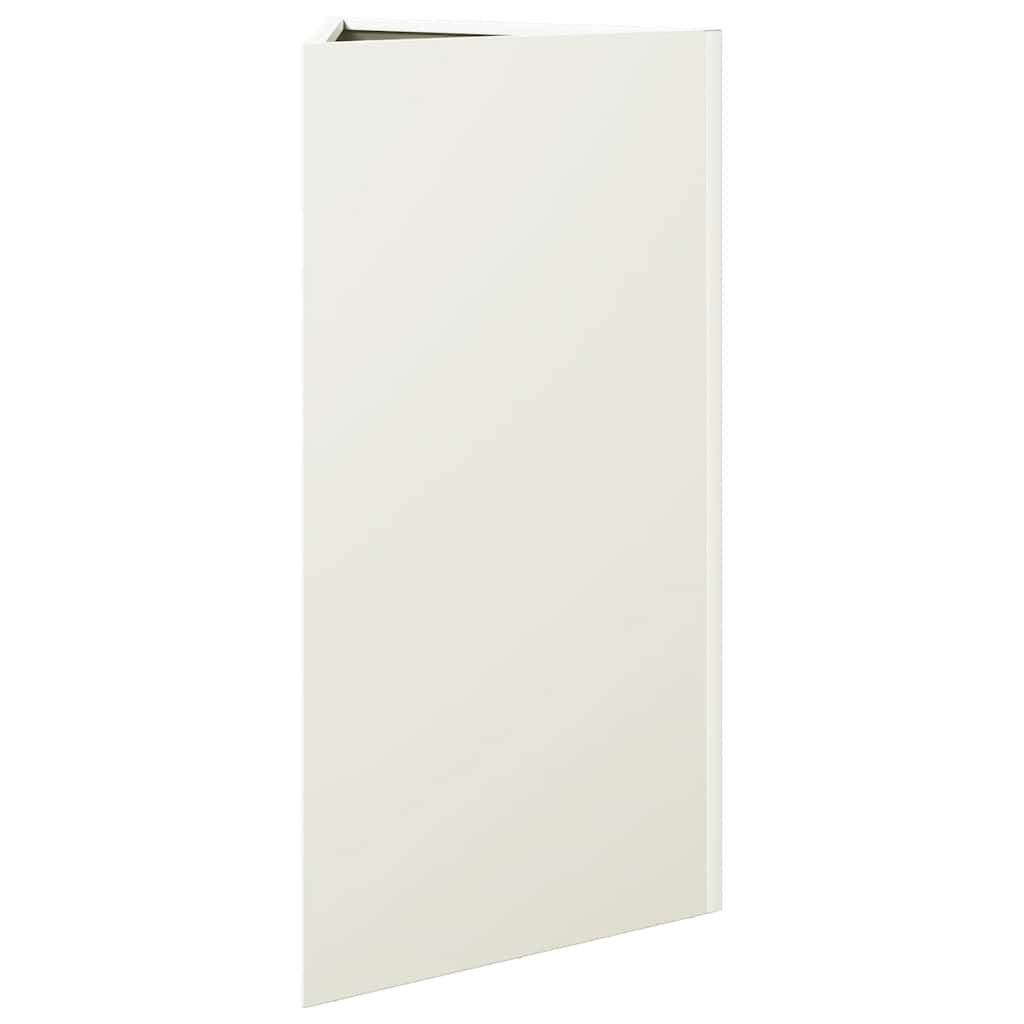 Vaso/floreira de jardim triangular 40x34,5x75 cm aço branco