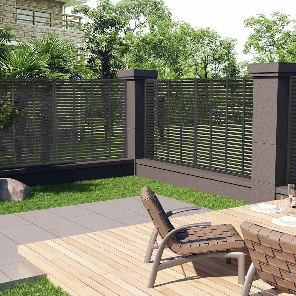 Painel de vedação estilo veneziana wpc 180x180 cm cinza-escuro