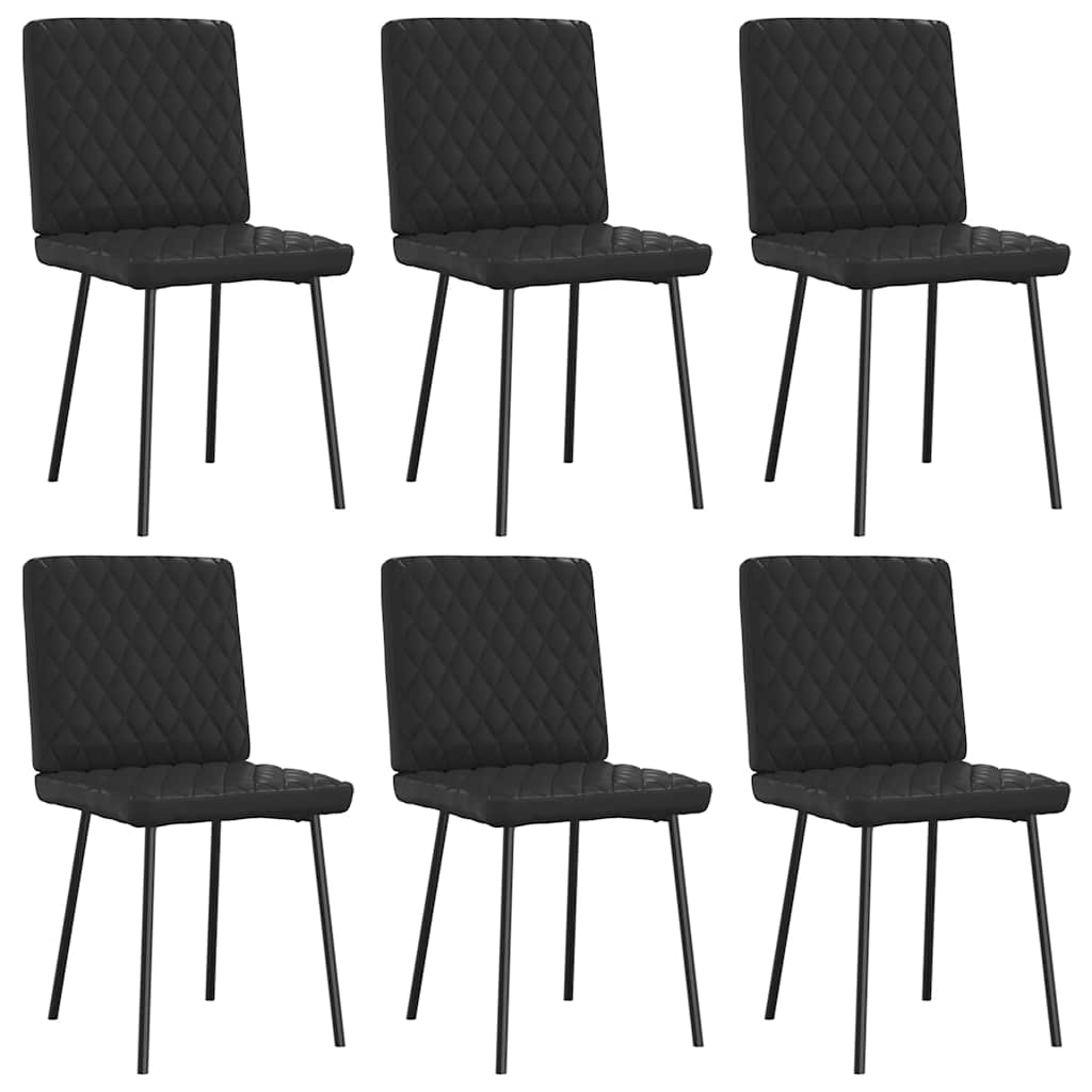 Cadeiras de jantar 6 pcs couro artificial preto