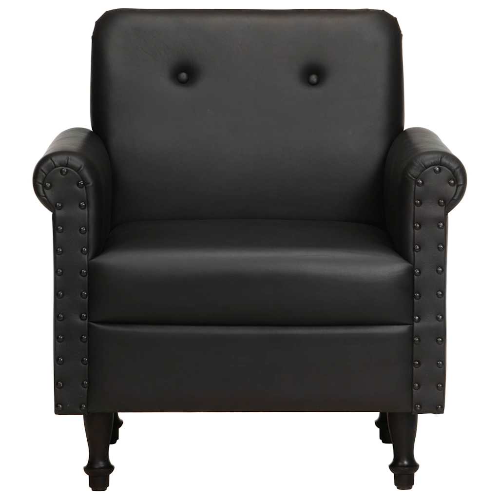 Poltrona couro genuíno preto